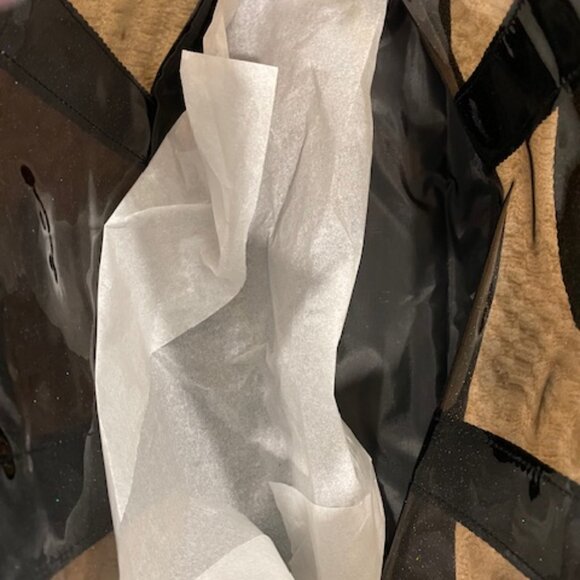 Coach PVC Glitter Black Tote Large Sparkle Translucent Travel Bag - Picture 4 of 4